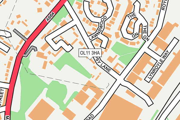 OL11 3HA map - OS OpenMap – Local (Ordnance Survey)