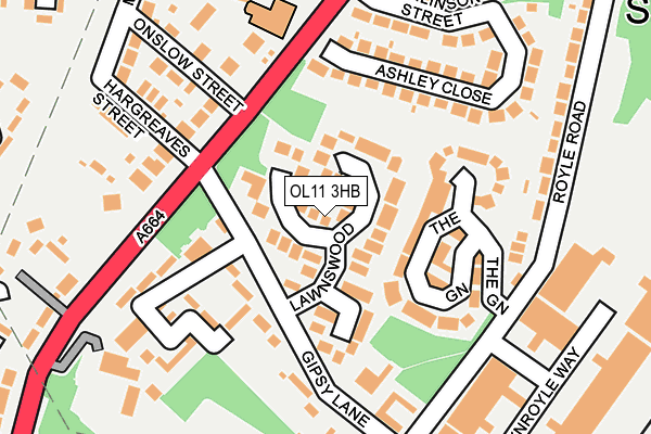 OL11 3HB map - OS OpenMap – Local (Ordnance Survey)
