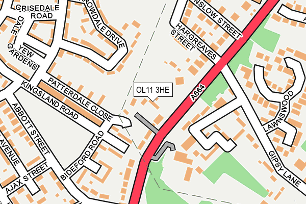 OL11 3HE map - OS OpenMap – Local (Ordnance Survey)