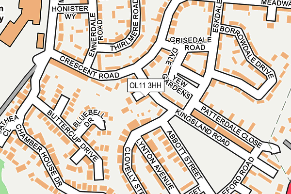 OL11 3HH map - OS OpenMap – Local (Ordnance Survey)