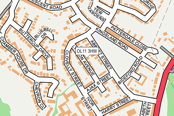 OL11 3HW map - OS OpenMap – Local (Ordnance Survey)