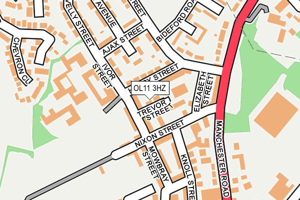 OL11 3HZ map - OS OpenMap – Local (Ordnance Survey)