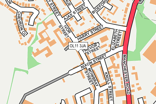 OL11 3JA map - OS OpenMap – Local (Ordnance Survey)