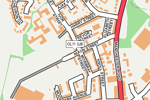OL11 3JB map - OS OpenMap – Local (Ordnance Survey)