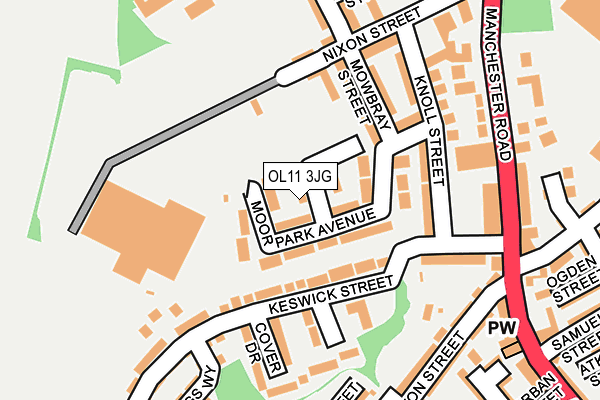 OL11 3JG map - OS OpenMap – Local (Ordnance Survey)