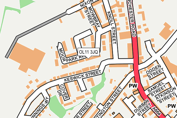 OL11 3JQ map - OS OpenMap – Local (Ordnance Survey)