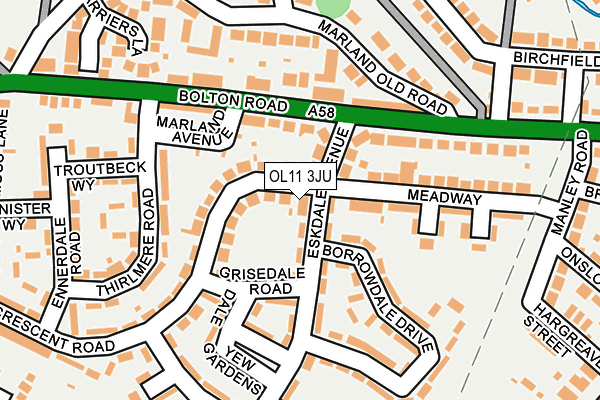 OL11 3JU map - OS OpenMap – Local (Ordnance Survey)