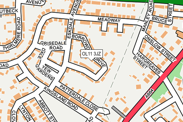 OL11 3JZ map - OS OpenMap – Local (Ordnance Survey)