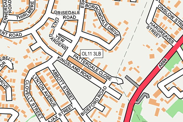 OL11 3LB map - OS OpenMap – Local (Ordnance Survey)