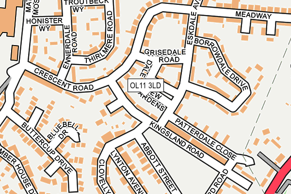 OL11 3LD map - OS OpenMap – Local (Ordnance Survey)