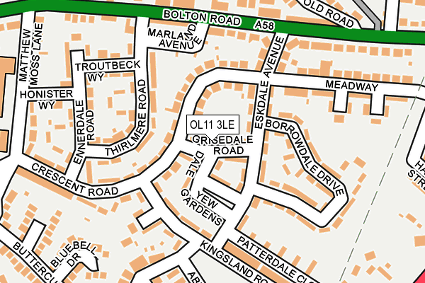 OL11 3LE map - OS OpenMap – Local (Ordnance Survey)