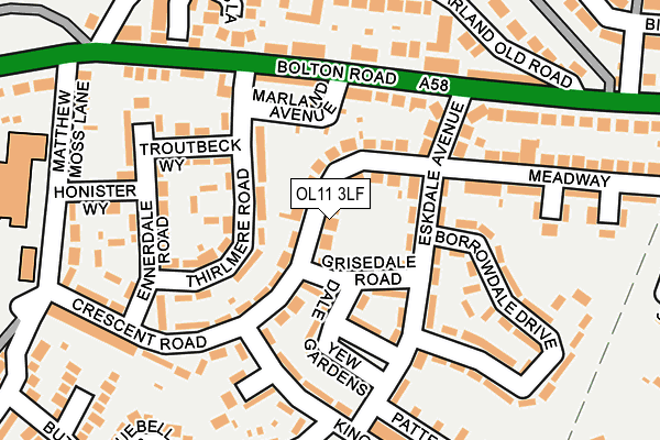 OL11 3LF map - OS OpenMap – Local (Ordnance Survey)