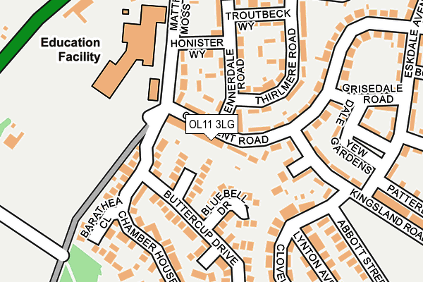 OL11 3LG map - OS OpenMap – Local (Ordnance Survey)