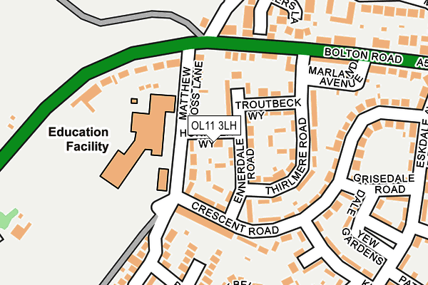 OL11 3LH map - OS OpenMap – Local (Ordnance Survey)