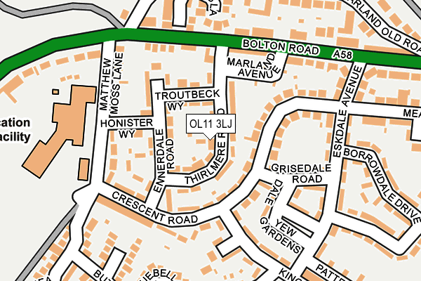 OL11 3LJ map - OS OpenMap – Local (Ordnance Survey)