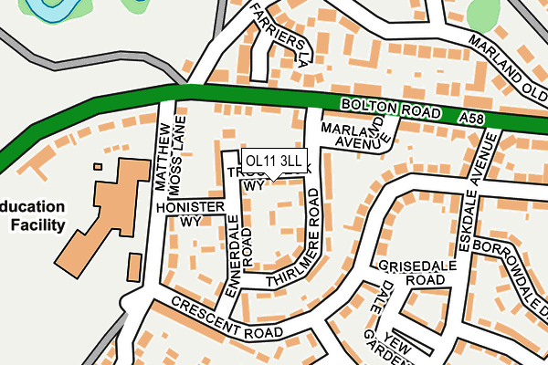 OL11 3LL map - OS OpenMap – Local (Ordnance Survey)