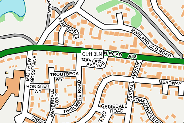 OL11 3LN map - OS OpenMap – Local (Ordnance Survey)