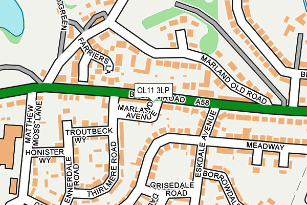 OL11 3LP map - OS OpenMap – Local (Ordnance Survey)