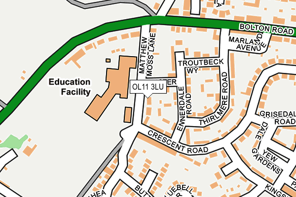 OL11 3LU map - OS OpenMap – Local (Ordnance Survey)