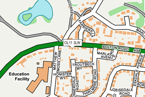 OL11 3LW map - OS OpenMap – Local (Ordnance Survey)