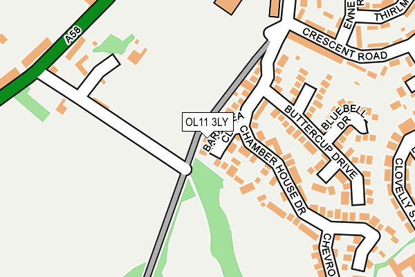 OL11 3LY map - OS OpenMap – Local (Ordnance Survey)