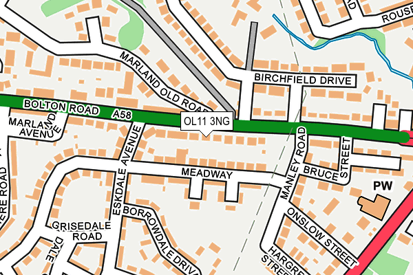 OL11 3NG map - OS OpenMap – Local (Ordnance Survey)