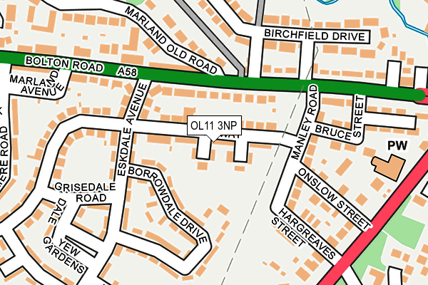 OL11 3NP map - OS OpenMap – Local (Ordnance Survey)