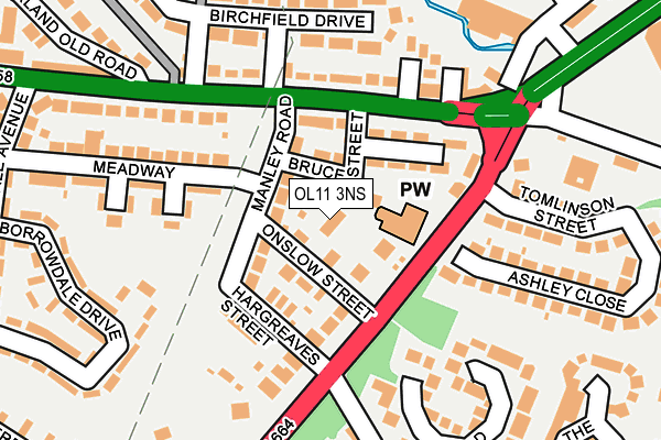 OL11 3NS map - OS OpenMap – Local (Ordnance Survey)