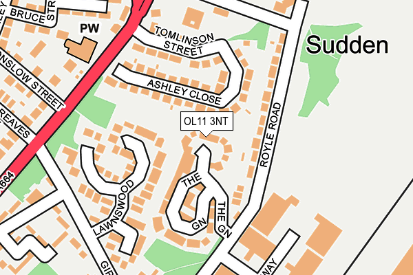 OL11 3NT map - OS OpenMap – Local (Ordnance Survey)