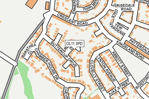 OL11 3PD map - OS OpenMap – Local (Ordnance Survey)