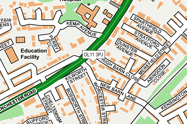 OL11 3PJ map - OS OpenMap – Local (Ordnance Survey)