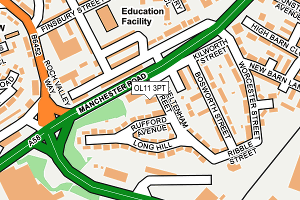 OL11 3PT map - OS OpenMap – Local (Ordnance Survey)