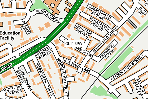OL11 3PW map - OS OpenMap – Local (Ordnance Survey)