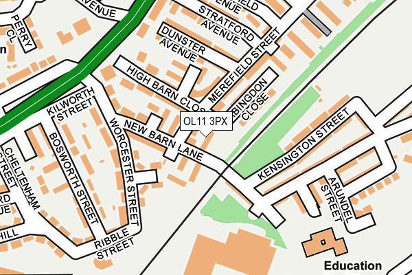 OL11 3PX map - OS OpenMap – Local (Ordnance Survey)