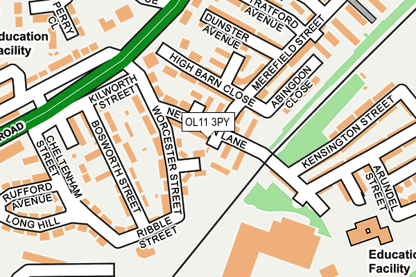 OL11 3PY map - OS OpenMap – Local (Ordnance Survey)