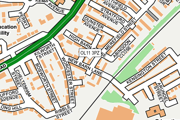 OL11 3PZ map - OS OpenMap – Local (Ordnance Survey)