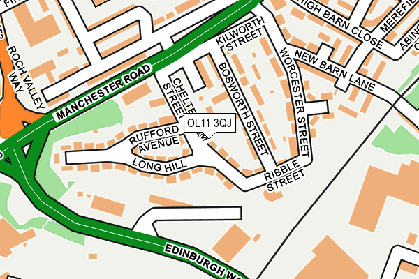 OL11 3QJ map - OS OpenMap – Local (Ordnance Survey)