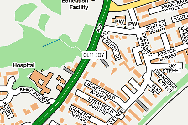 OL11 3QY map - OS OpenMap – Local (Ordnance Survey)