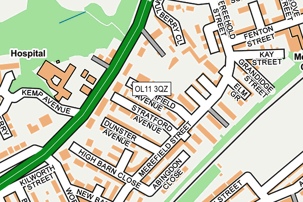 OL11 3QZ map - OS OpenMap – Local (Ordnance Survey)