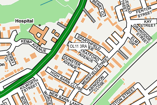 OL11 3RA map - OS OpenMap – Local (Ordnance Survey)