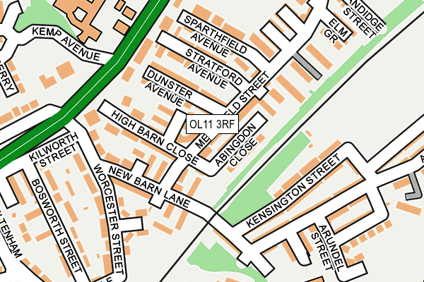 OL11 3RF map - OS OpenMap – Local (Ordnance Survey)