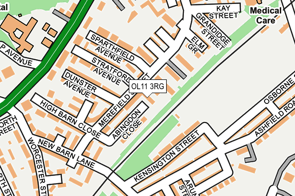 OL11 3RG map - OS OpenMap – Local (Ordnance Survey)