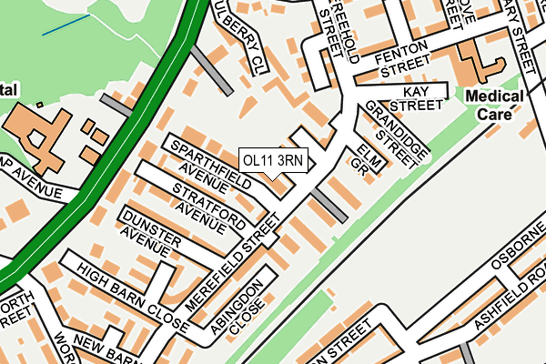 OL11 3RN map - OS OpenMap – Local (Ordnance Survey)