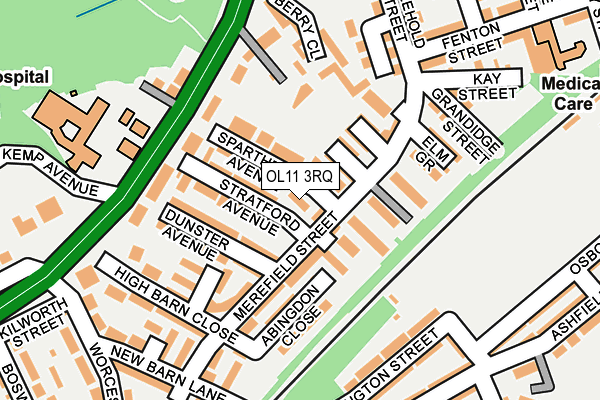 OL11 3RQ map - OS OpenMap – Local (Ordnance Survey)