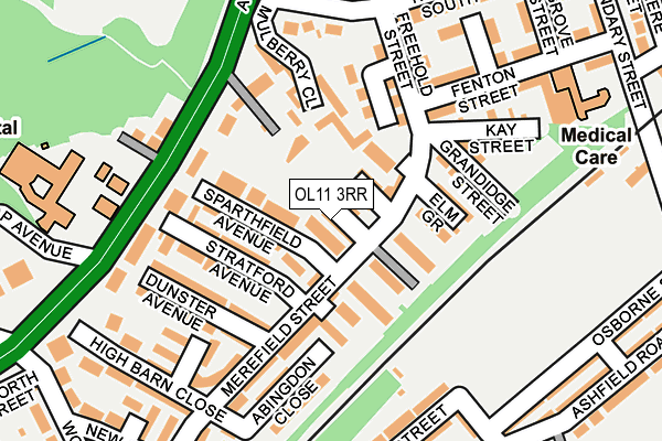 OL11 3RR map - OS OpenMap – Local (Ordnance Survey)