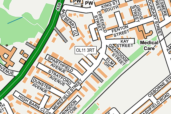 OL11 3RT map - OS OpenMap – Local (Ordnance Survey)