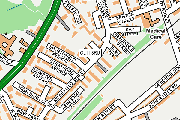 OL11 3RU map - OS OpenMap – Local (Ordnance Survey)