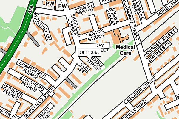 OL11 3SA map - OS OpenMap – Local (Ordnance Survey)