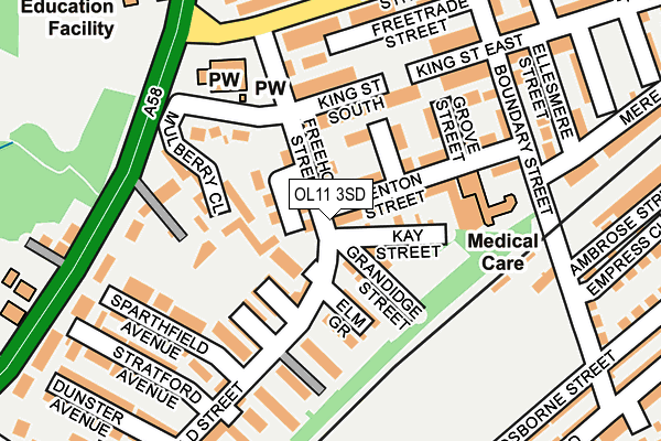 OL11 3SD map - OS OpenMap – Local (Ordnance Survey)