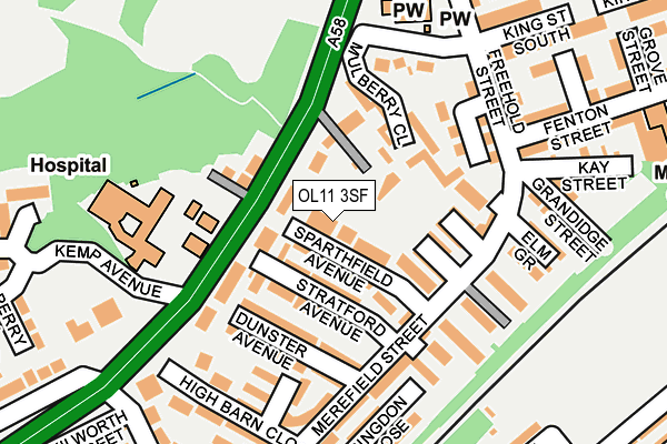 OL11 3SF map - OS OpenMap – Local (Ordnance Survey)